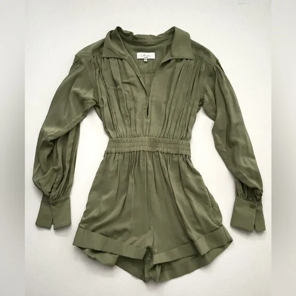 L'Academie Rayne Romper in Olive Green XXS - Picture 2 of 11